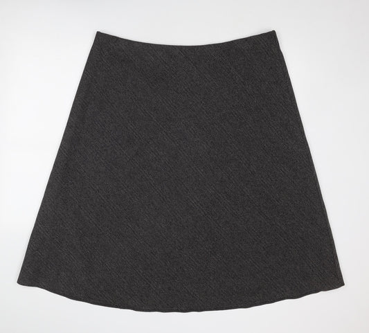 Marks and Spencer Womens Grey Geometric Polyester Swing Skirt Size 22