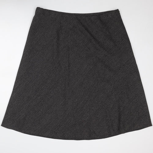 Marks and Spencer Womens Grey Geometric Polyester Swing Skirt Size 22