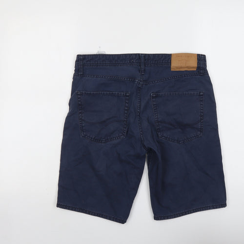 JACK & JONES Mens Blue Cotton Chino Shorts Size M L11 in Regular Button