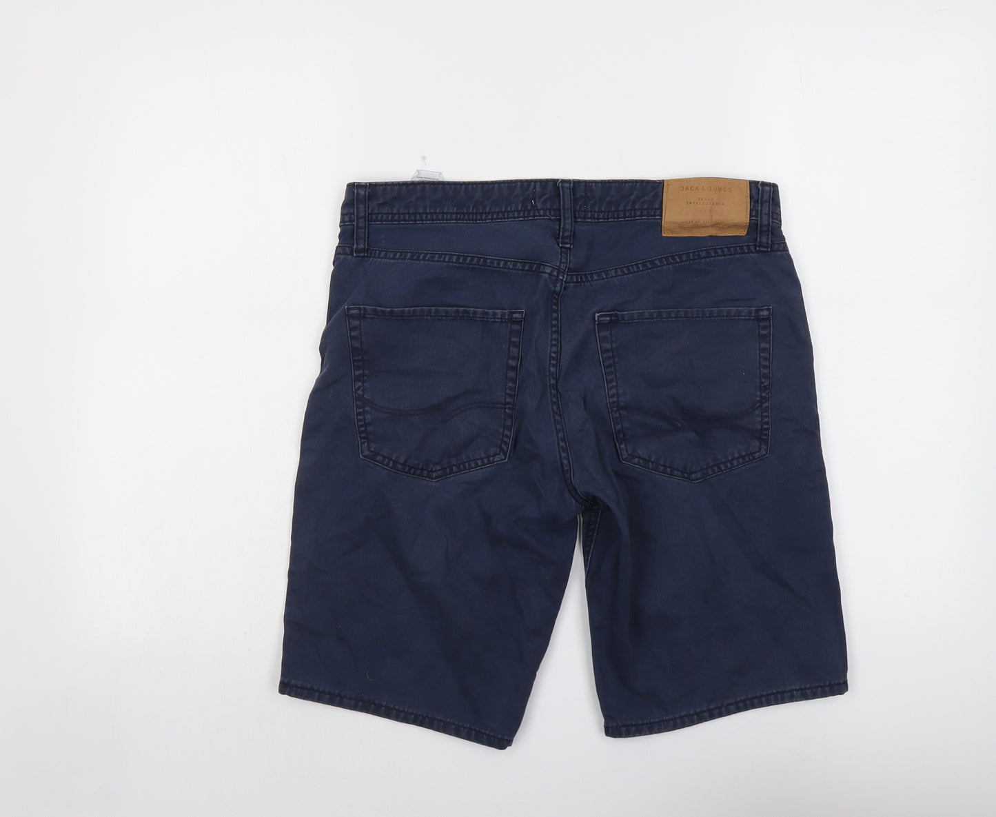 JACK & JONES Mens Blue Cotton Chino Shorts Size M L11 in Regular Button
