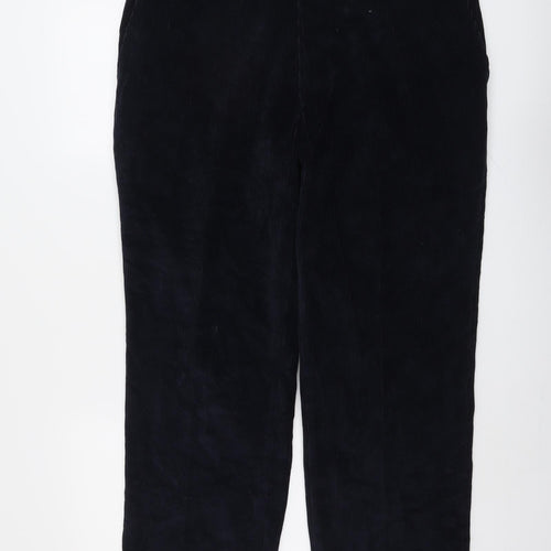 Simon Taylor Mens Blue Cotton Cropped Trousers Size 38 in L29 in Regular Button