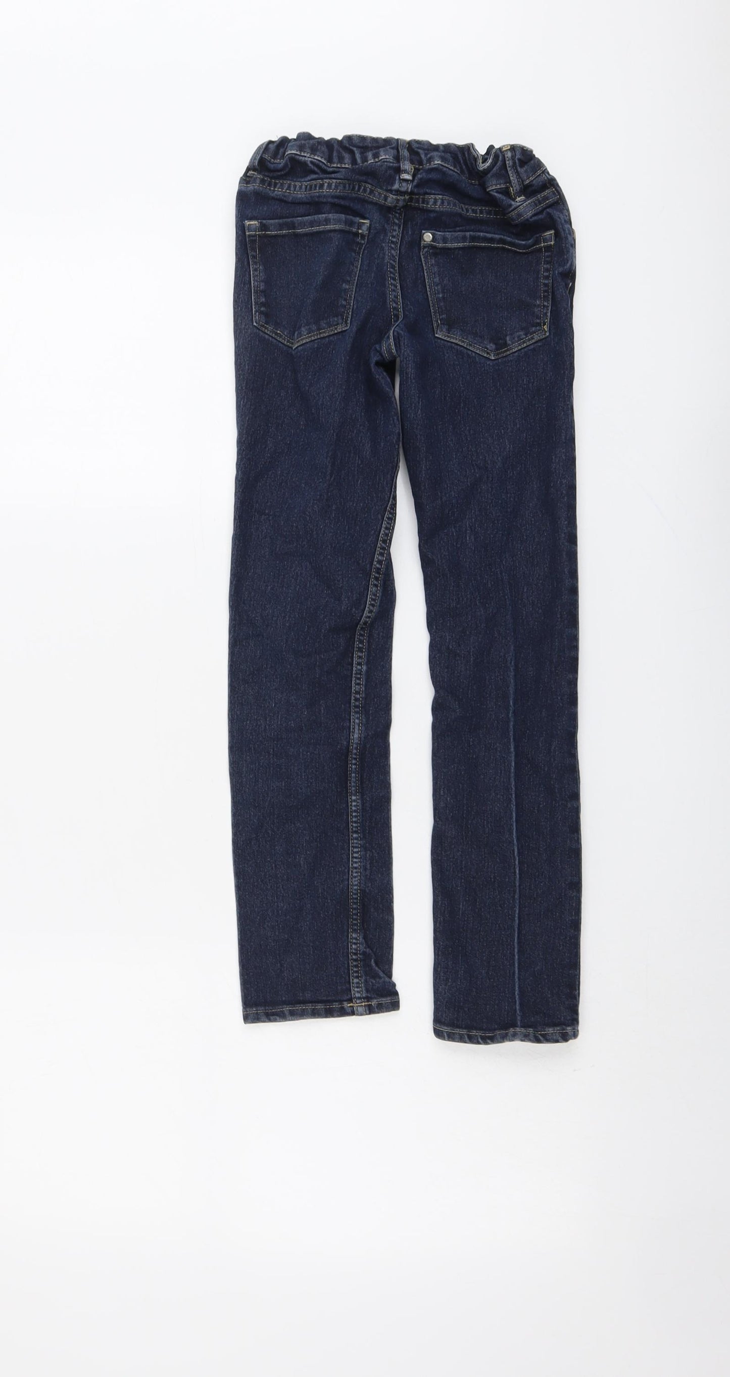 H&M Boys Blue Cotton Skinny Jeans Size 7-8 Years Regular Button