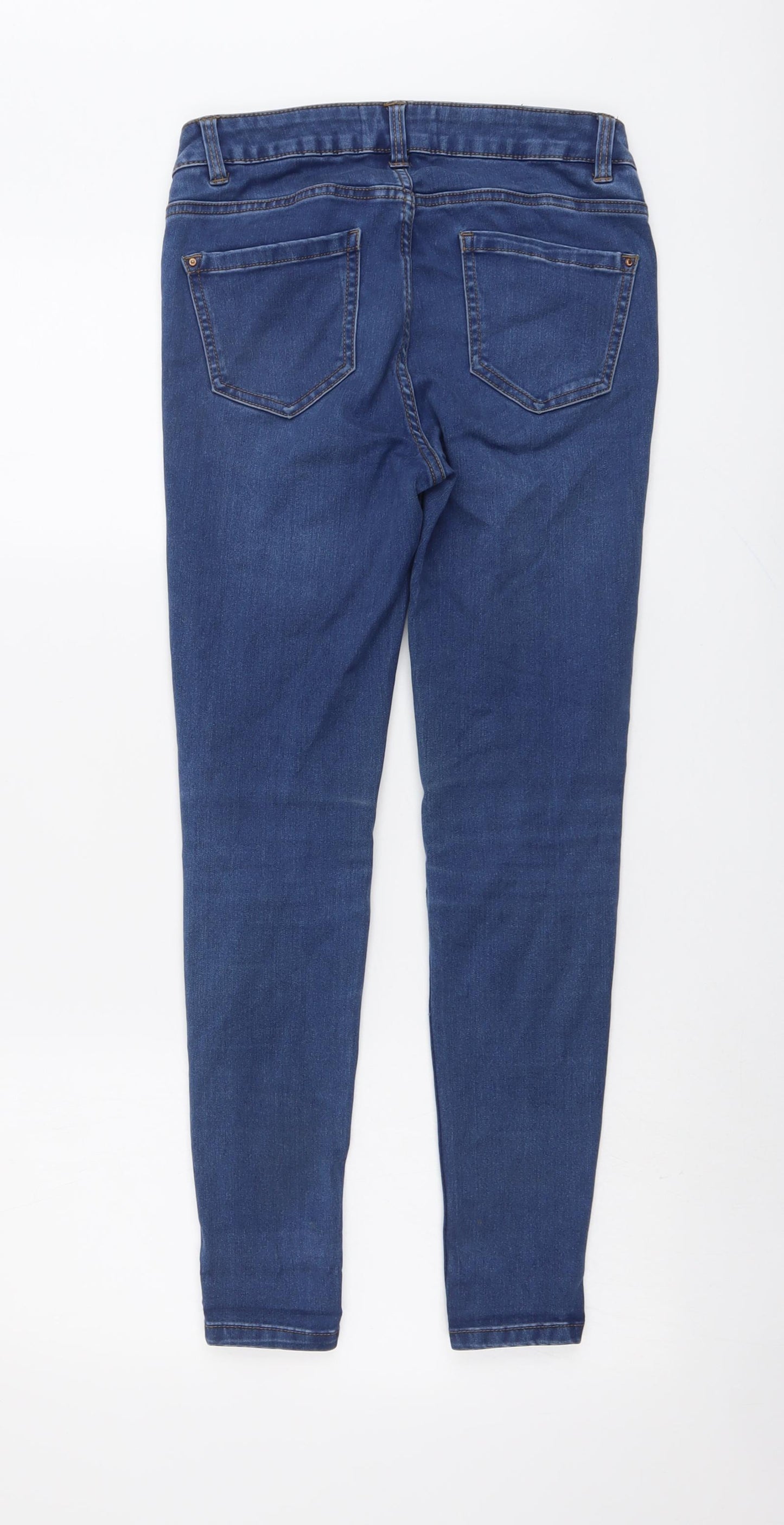 New Look Womens Blue Cotton Skinny Jeans Size 8 L26 in Regular Button