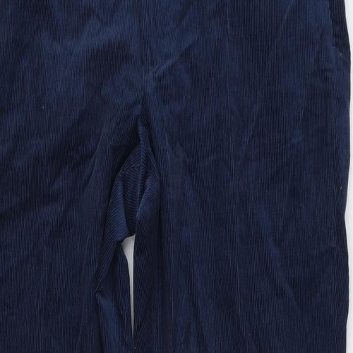 Marks and Spencer Mens Blue Cotton Chino Trousers Size 40 in L29 in Regular Button