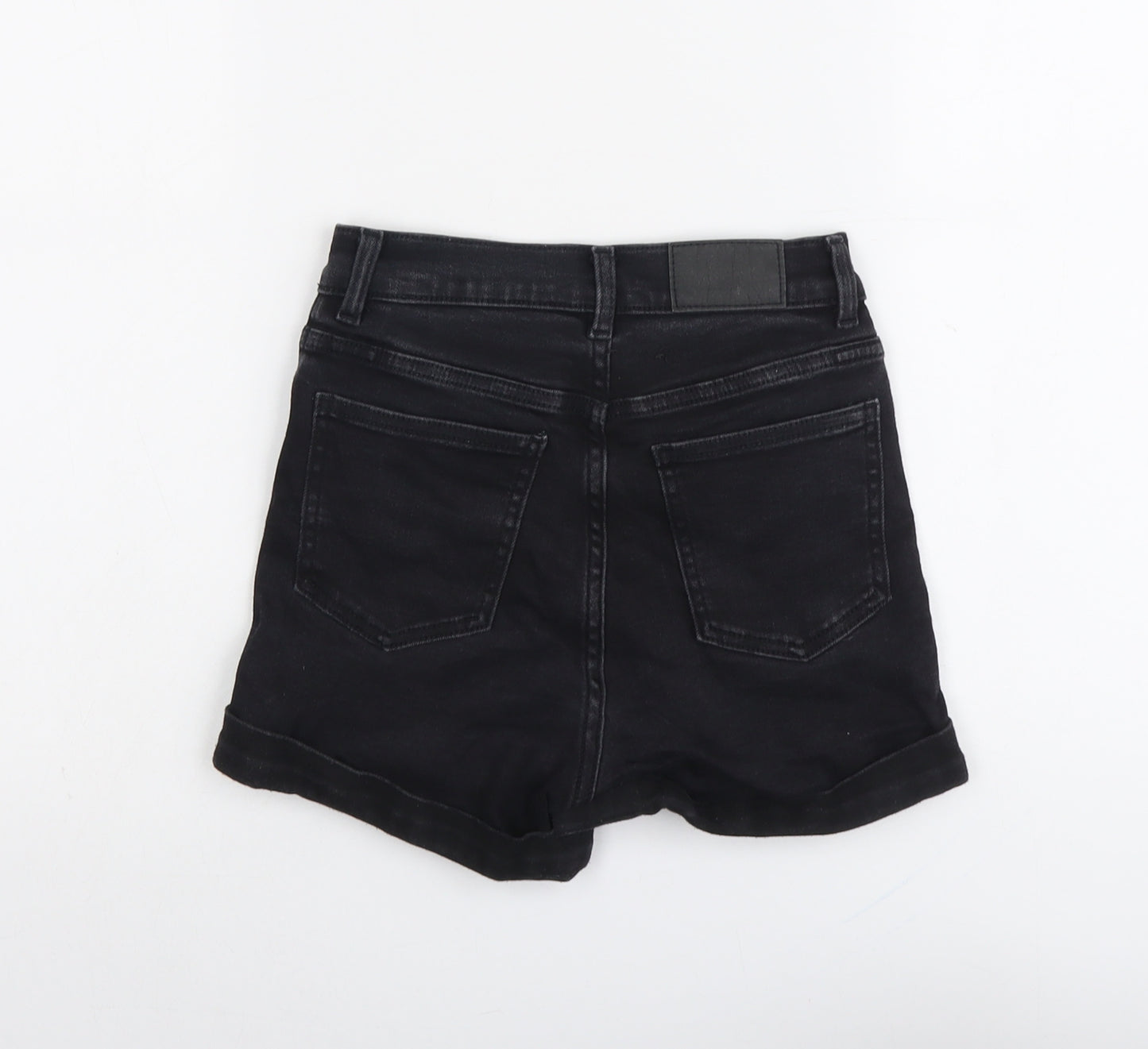 Monki Womens Black Cotton Hot Pants Shorts Size 24 in L3 in Regular Button