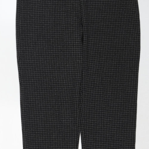 Marks and Spencer Womens Grey Geometric Polyester Trousers Size 14 Regular