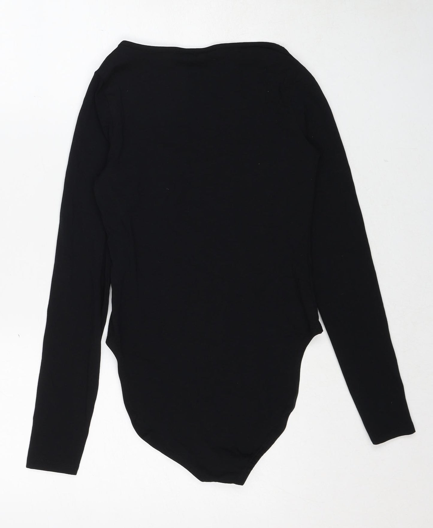 Miss Selfridge Womens Black Viscose Bodysuit One-Piece Size 8 Snap