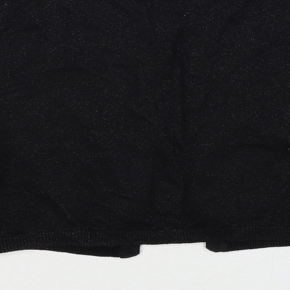 Marylebone of London Girls Black Round Neck Cotton Cardigan Jumper Size 11-12 Years Button