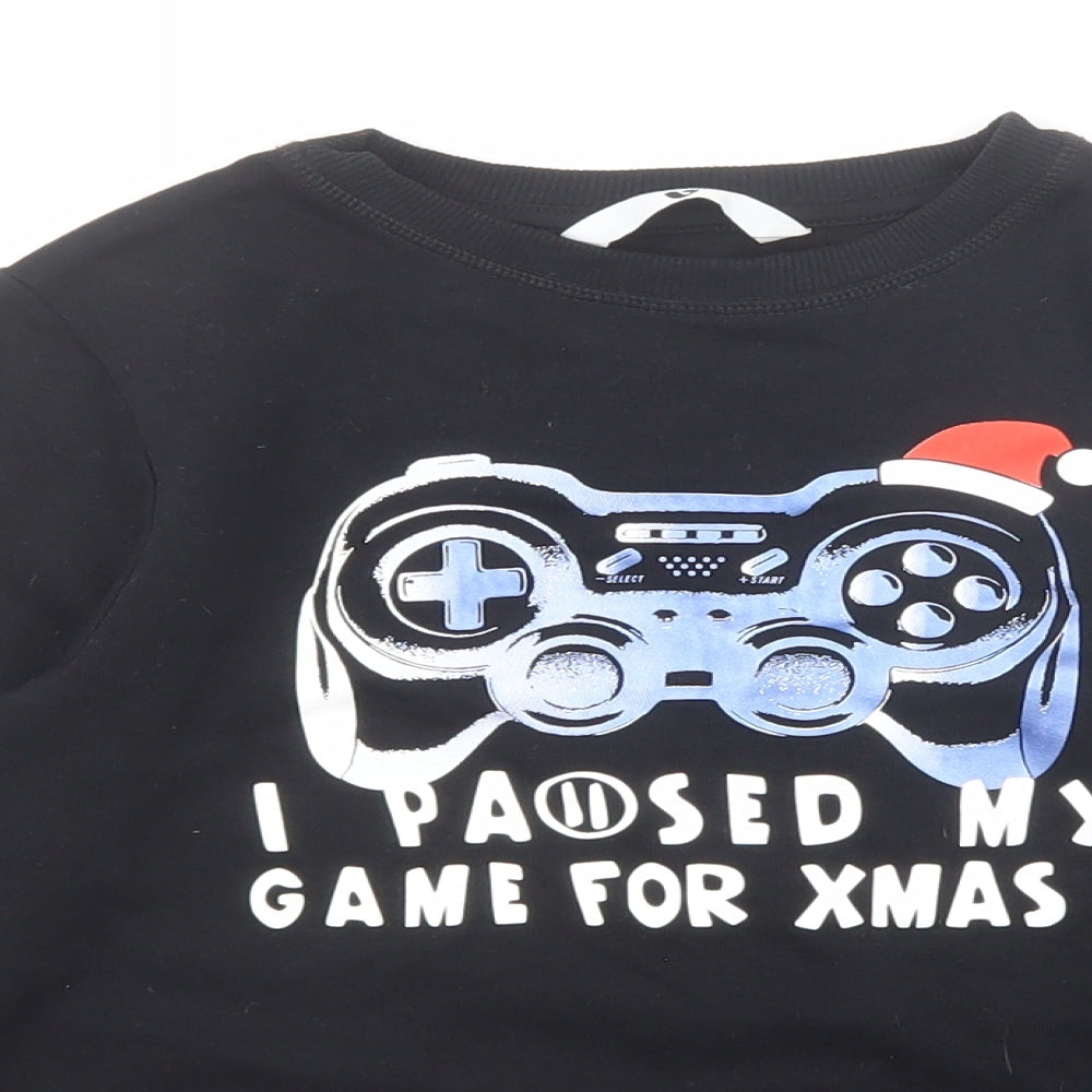 Very Boys Black Cotton Pullover Sweatshirt Size 9 Years Pullover - Game Console