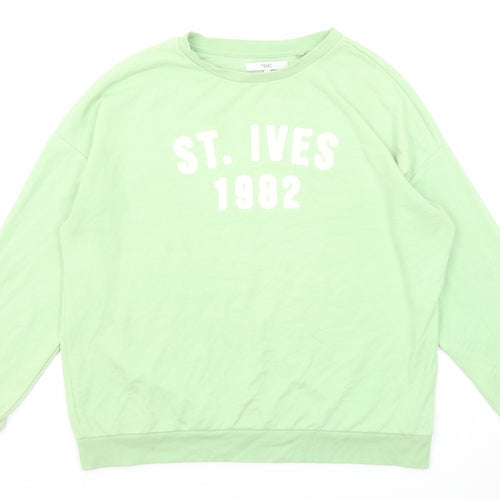 NEXT Womens Green Cotton Pullover Sweatshirt Size L Pullover - St.Ives 1982