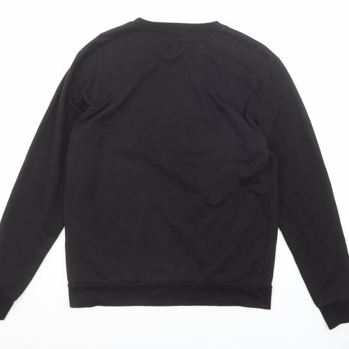 Boohoo Womens Black Cotton Pullover Sweatshirt Size S Pullover