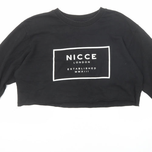NICCE London Womens Black Cotton Pullover Sweatshirt Size M Pullover