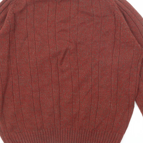 PG Field Mens Red Crew Neck Acrylic Pullover Jumper Size M Long Sleeve