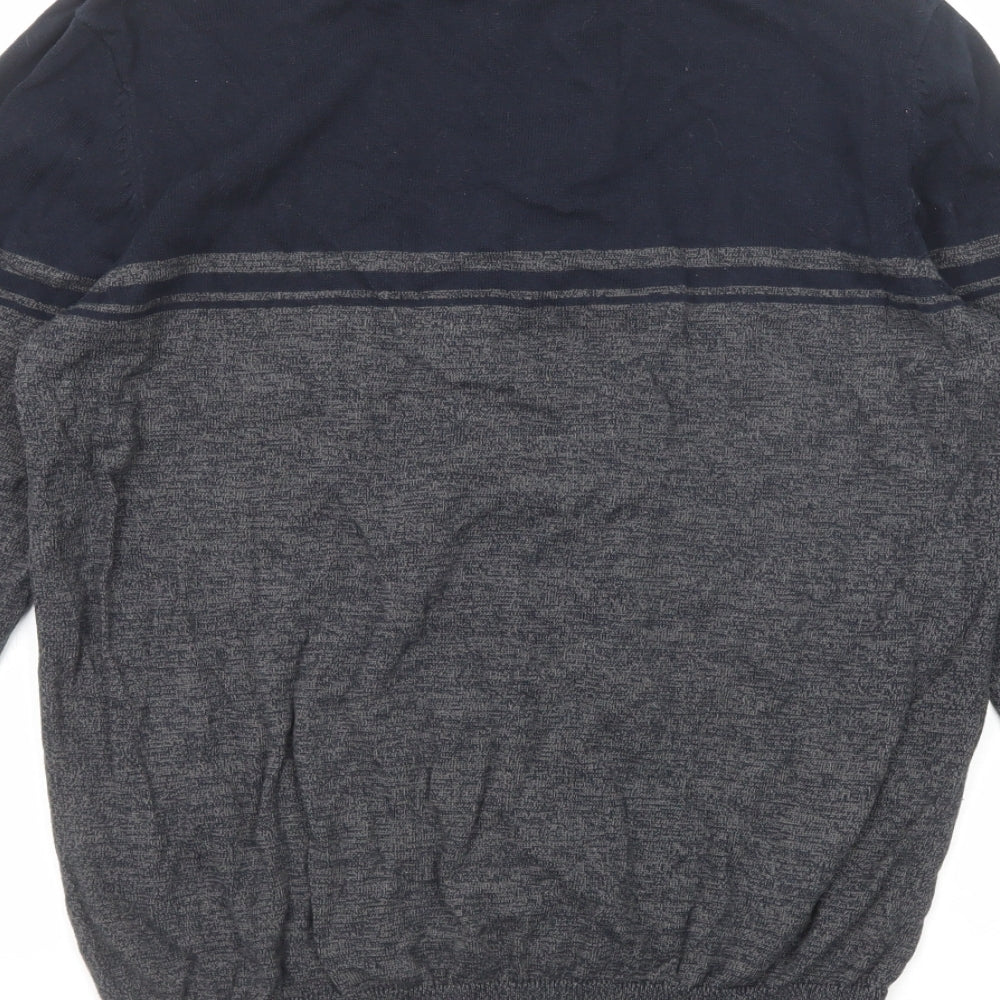 Threadbare Mens Grey Cotton Pullover Sweatshirt Size M