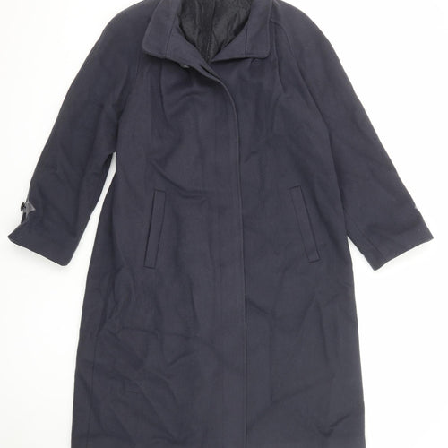 St Michael Womens Blue Overcoat Coat Size 10 Button