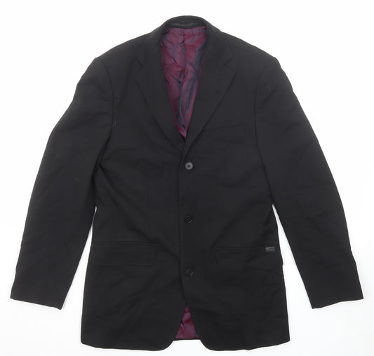 Evolution Mens Black Polyester Jacket Suit Jacket Size 36 Regular