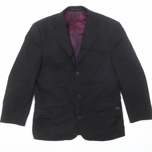 Evolution Mens Black Polyester Jacket Suit Jacket Size 38 Regular