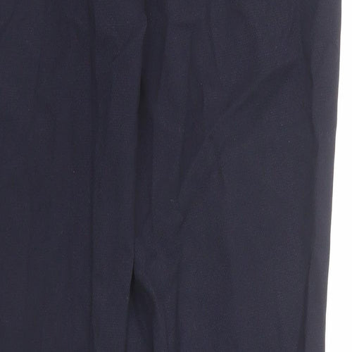 H&M Womens Blue Polyester Chino Trousers Size 16 Slim Zip