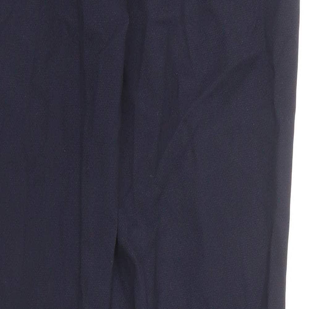 H&M Womens Blue Polyester Chino Trousers Size 16 Slim Zip