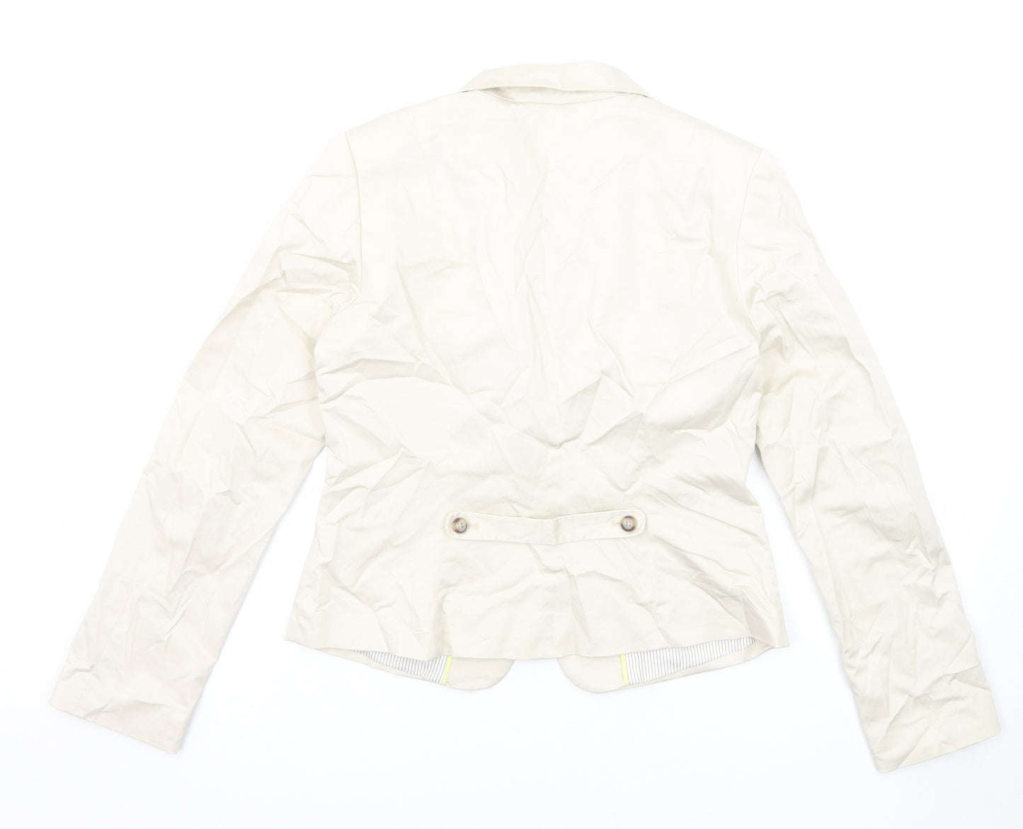 H&M Womens Ivory Jacket Blazer Size 12 Button
