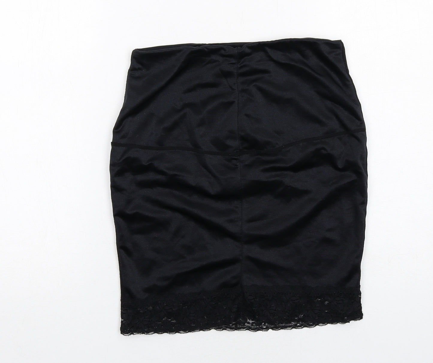 M&Co Womens Black Nylon Pettiskirt Skirt Size 16