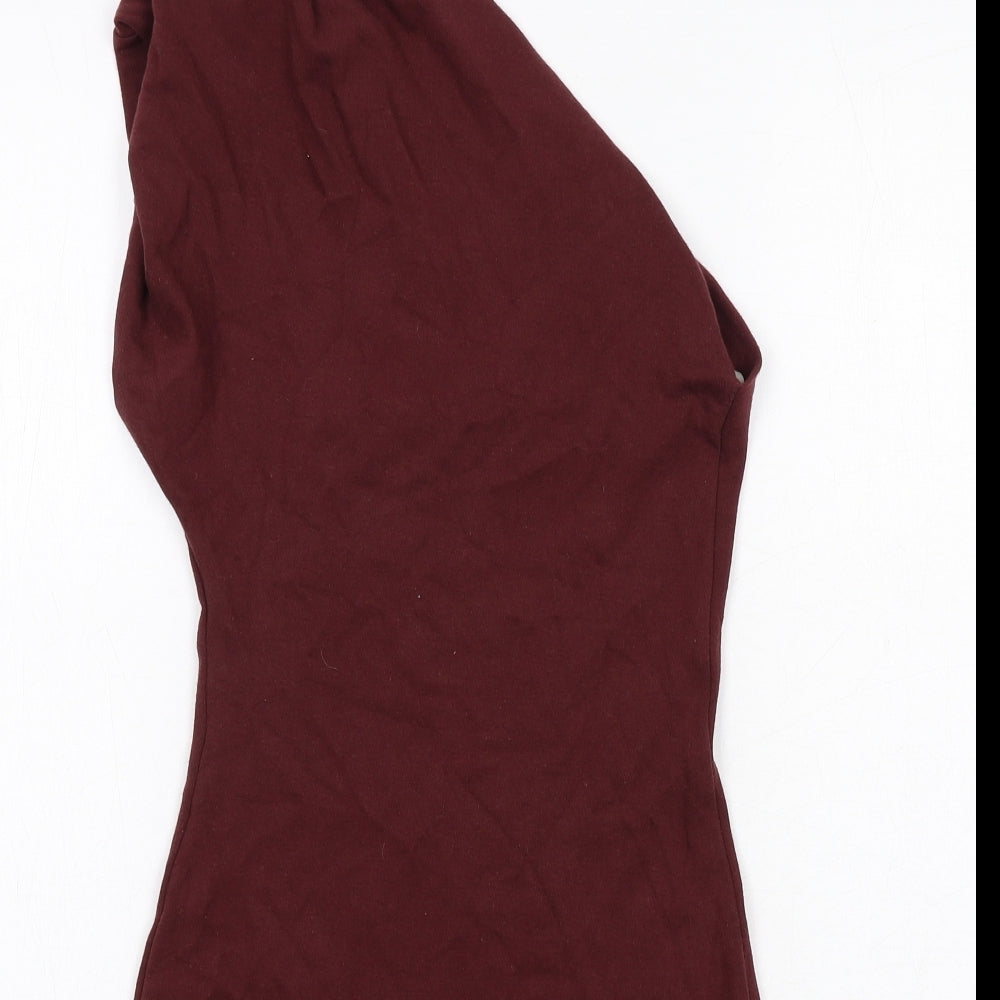 American Apparel Womens Purple Cotton Bodycon Size XS Off the Shoulder Pullover