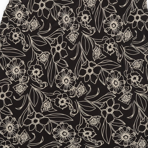 Marks and Spencer Womens Brown Floral Viscose A-Line Skirt Size 18
