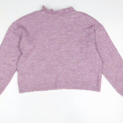 River Island Girls Pink Mock Neck Acrylic Pullover Jumper Size 11-12 Years Pullover - Snow Queen
