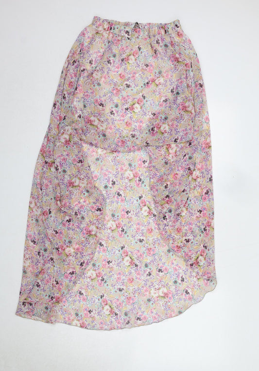 New Look Womens Multicoloured Floral Polyester Swing Skirt Size 8