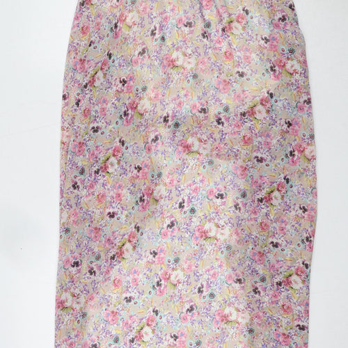New Look Womens Multicoloured Floral Polyester Swing Skirt Size 8