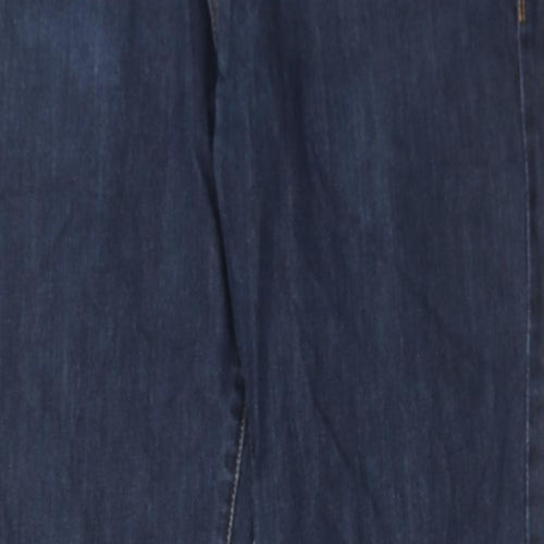 Jasper Conran Mens Blue Cotton Straight Jeans Size 34 in L32 in Regular Zip