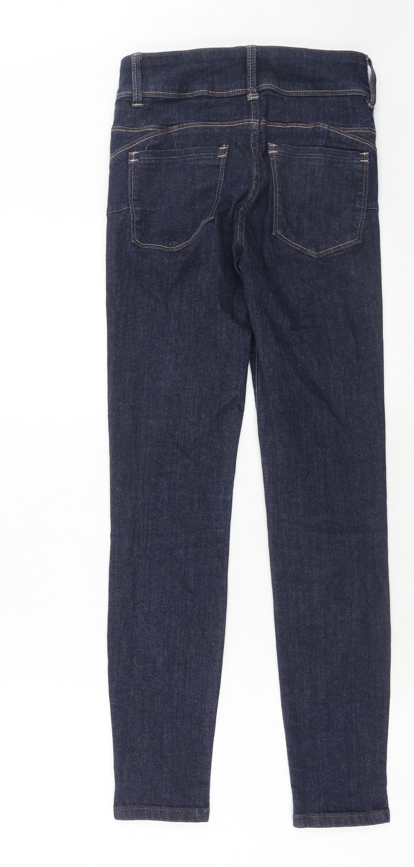 NEXT Womens Blue Cotton Skinny Jeans Size 8 Regular Zip