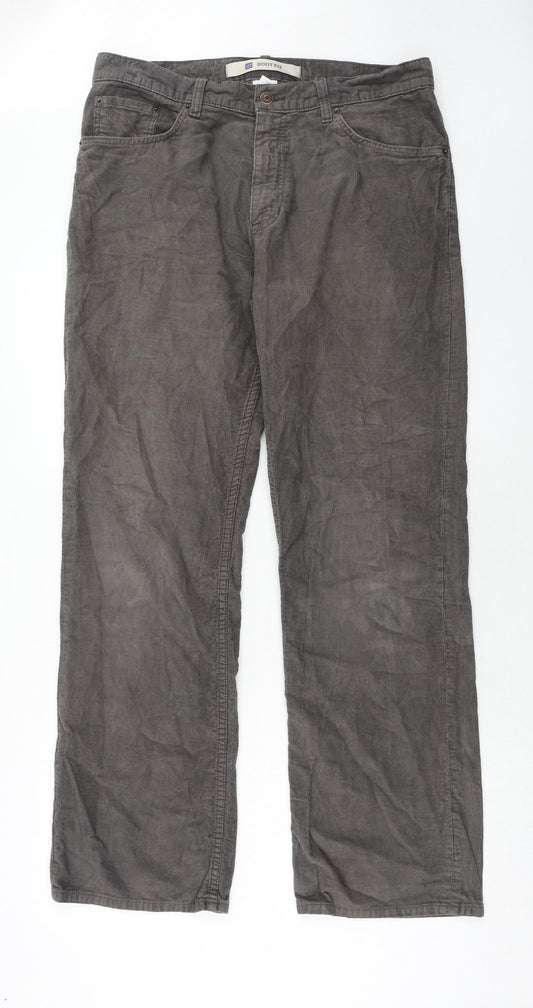 Gap Mens Grey Cotton Trousers Size 34 in L32 in Regular Zip