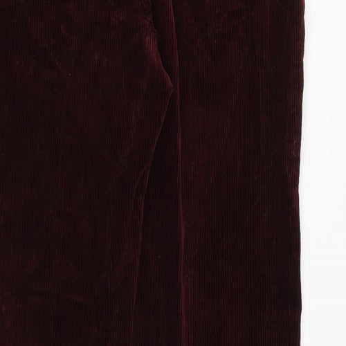 Marks and Spencer Mens Red Cotton Chino Trousers Size 36 in L31 in Regular Zip
