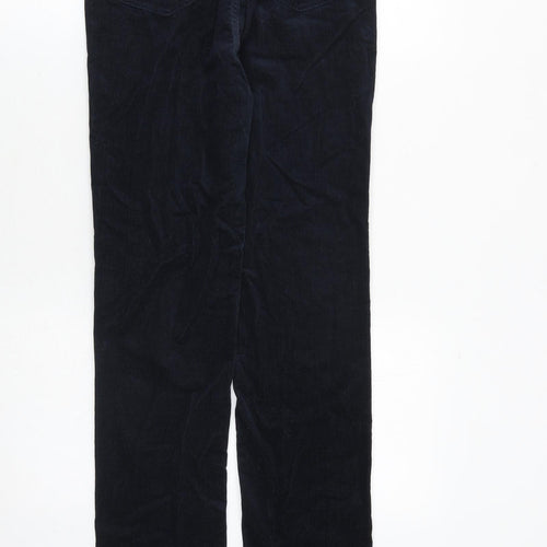 Marks and Spencer Womens Blue Cotton Trousers Size 6 Regular Zip