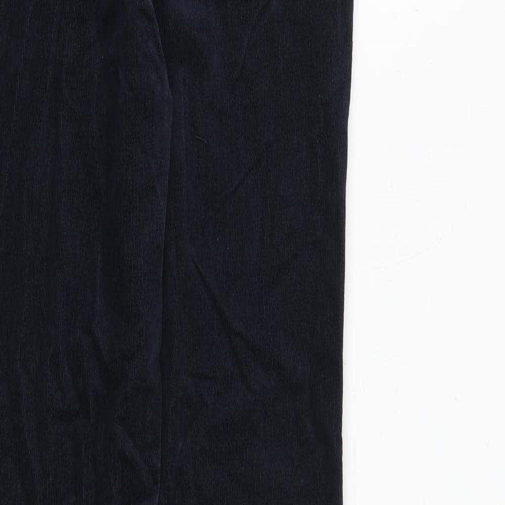 Marks and Spencer Womens Blue Cotton Trousers Size 6 Regular Zip