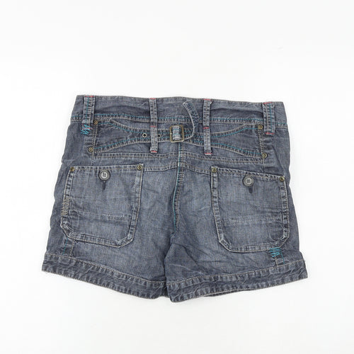 NEXT Womens Blue Cotton Basic Shorts Size 10 Regular Zip