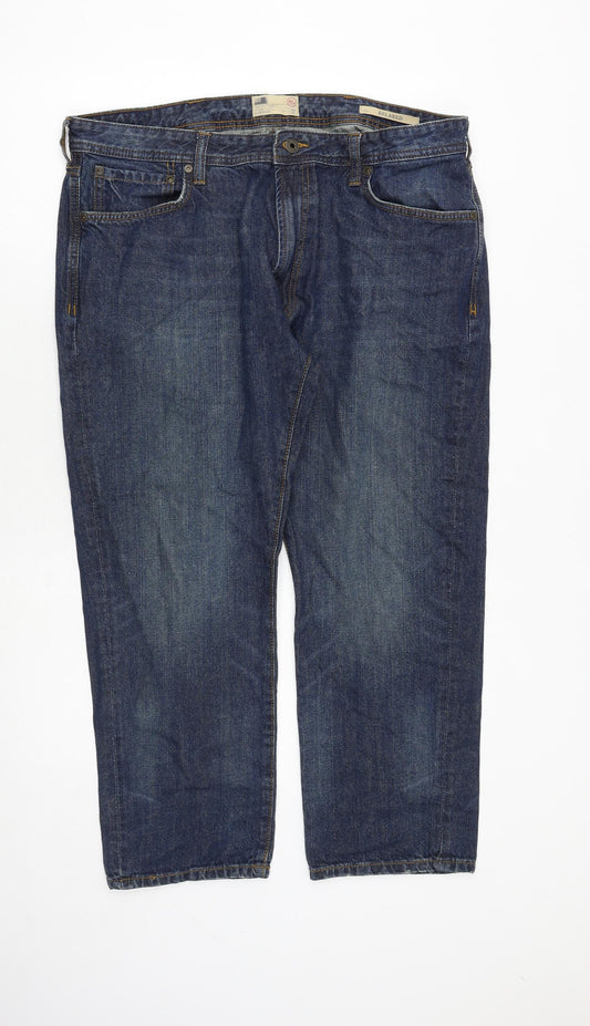 North Coast Mens Blue Cotton Straight Jeans Size 38 in L29 in Relaxed Zip