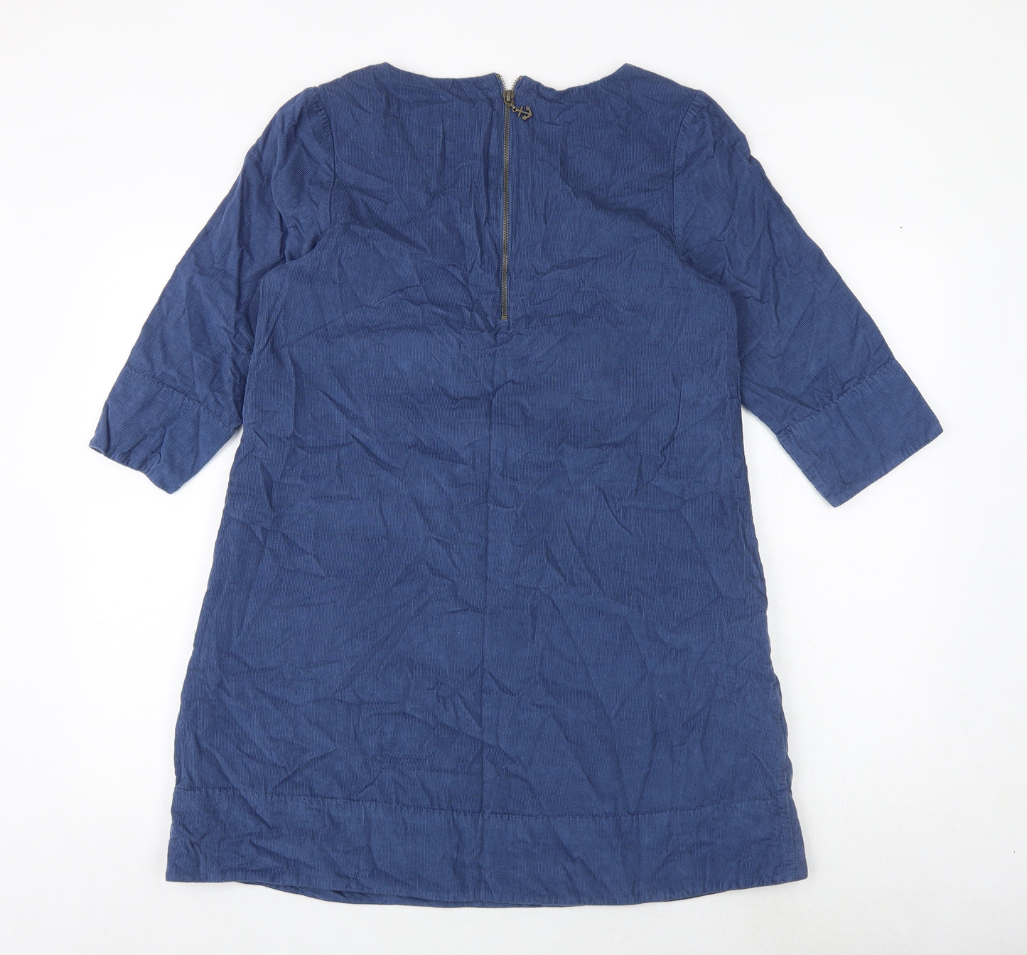 Seasalt Womens Blue Cotton A-Line Size 10 Round Neck Zip