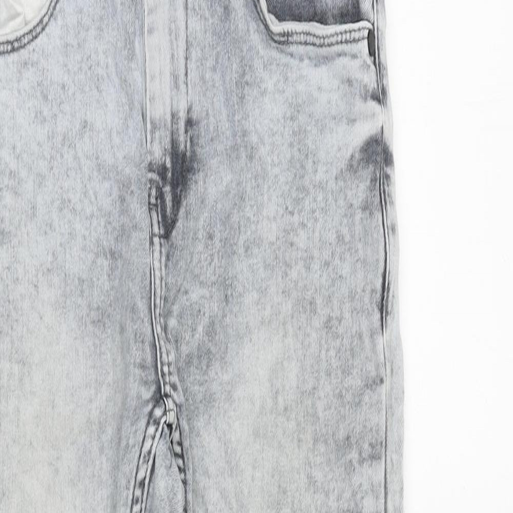 NEXT Boys Grey Cotton Skinny Jeans Size 11 Years Regular Zip