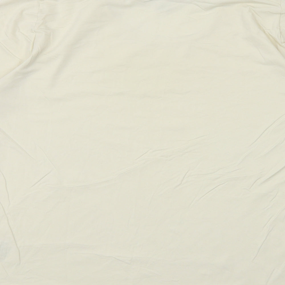 TCM Womens Ivory Polyamide Basic T-Shirt Size 14 Round Neck