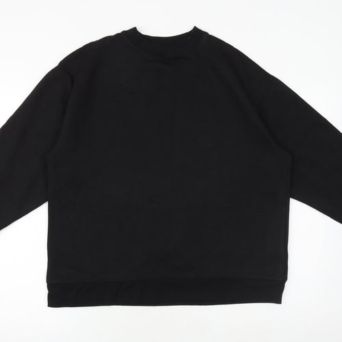 Topshop Womens Black Polyester Pullover Sweatshirt Size S Pullover