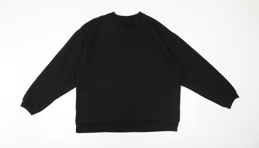 Topshop Womens Black Polyester Pullover Sweatshirt Size S Pullover
