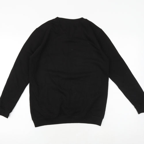 Rocket & Rose Girls Black Cotton Pullover Sweatshirt Size 12-13 Years Pullover - Rainbow Print
