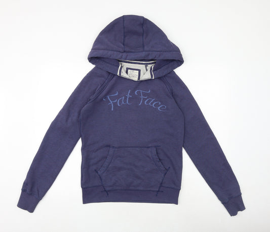 Fat Face Womens Blue Polyester Pullover Hoodie Size 10 Pullover