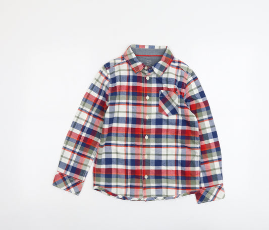 John Lewis Boys Multicoloured Geometric Cotton Basic Button-Up Size 9 Years Collared Button