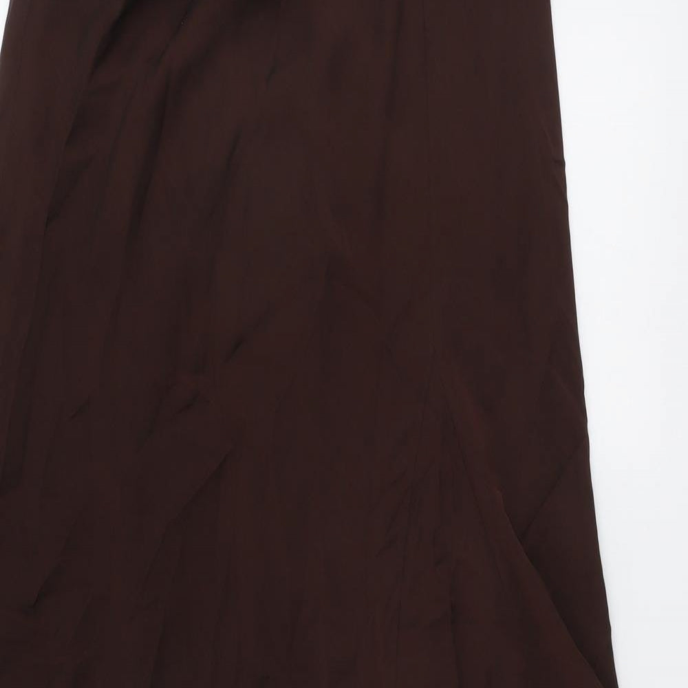 Dorothy Perkins Womens Brown Polyester Swing Skirt Size 14