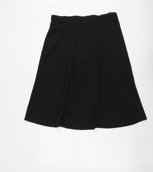 Bonmarché Womens Black Polyester Swing Skirt Size 16
