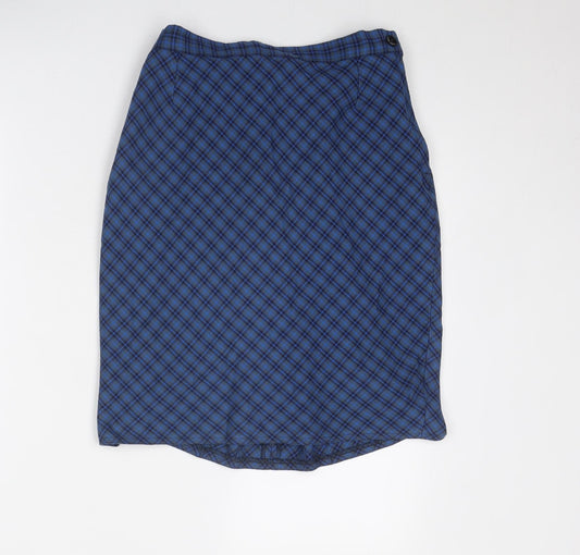 Monkhouse Womens Blue Geometric Polyester A-Line Skirt Size 30 in Zip