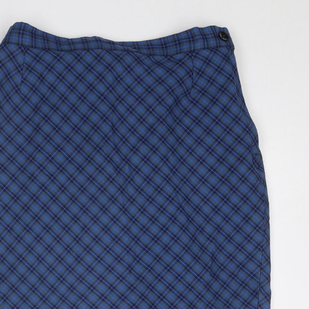 Monkhouse Womens Blue Geometric Polyester A-Line Skirt Size 30 in Zip